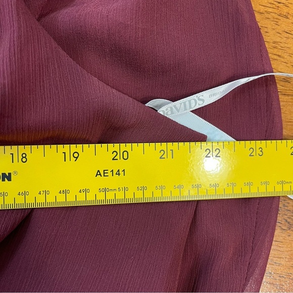 David’s Bridal maroon one shoulder bridesmaid dress size 18 - Picture 6 of 8